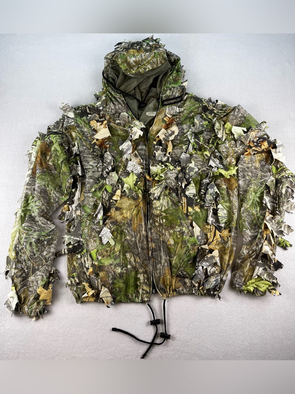 Mossy Oak Ghillie Suit Mens Small Medium Underbrus Full Zip Hoodie Hunting